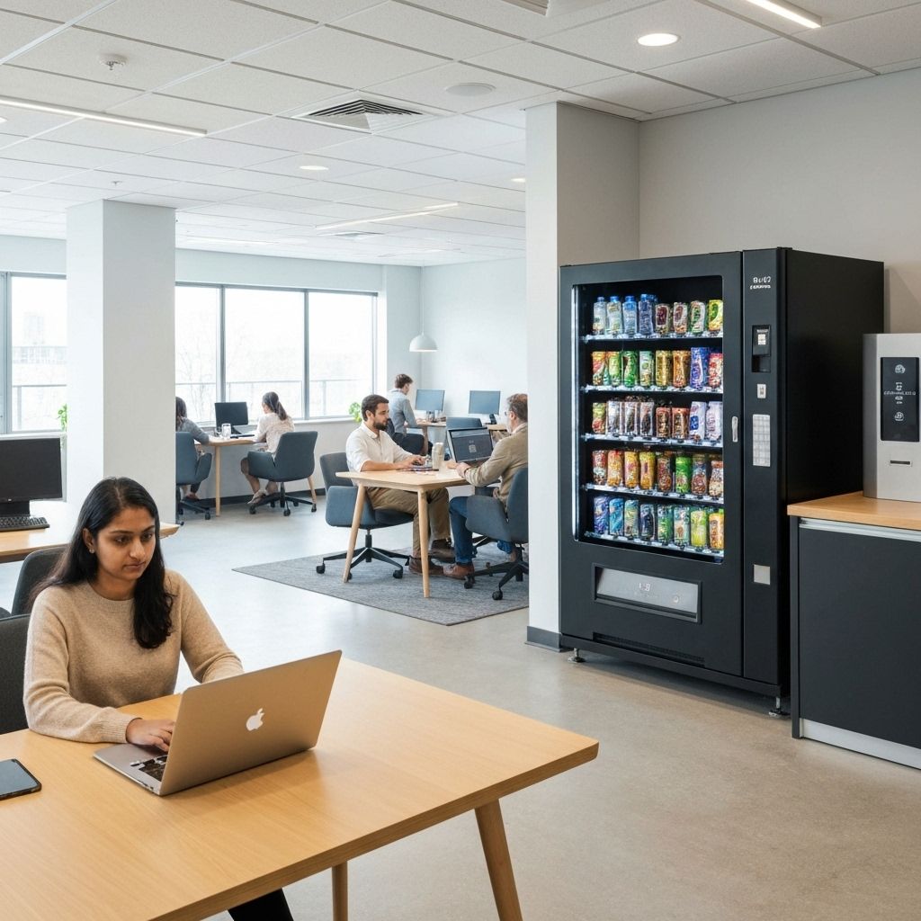 PlenishBox co-working space vending solution in Ghana with mobile money payments